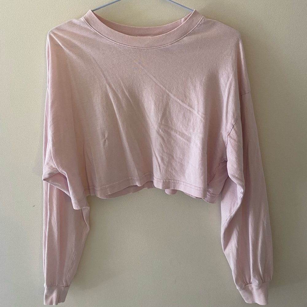 Lilac Cropped Long Sleeve Top from garage